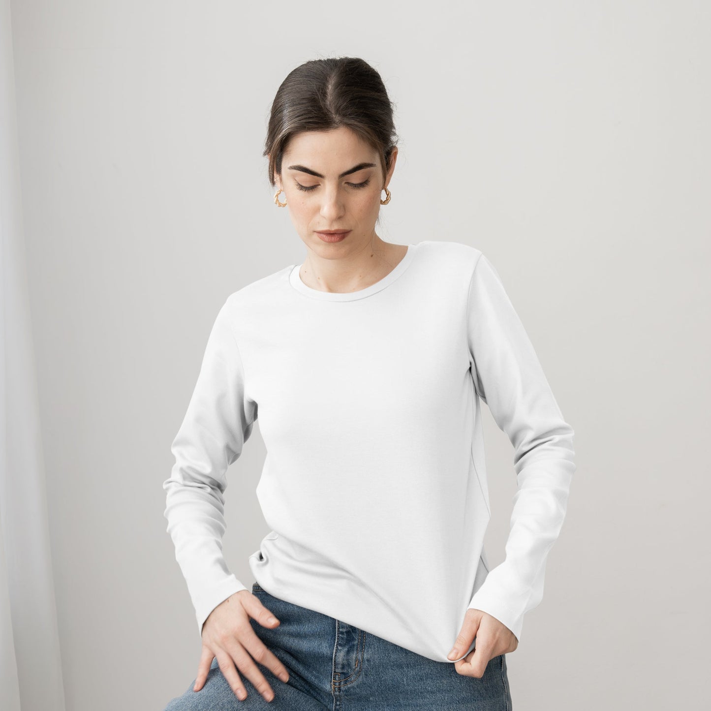 White Full Sleeve T-Shirt for Women