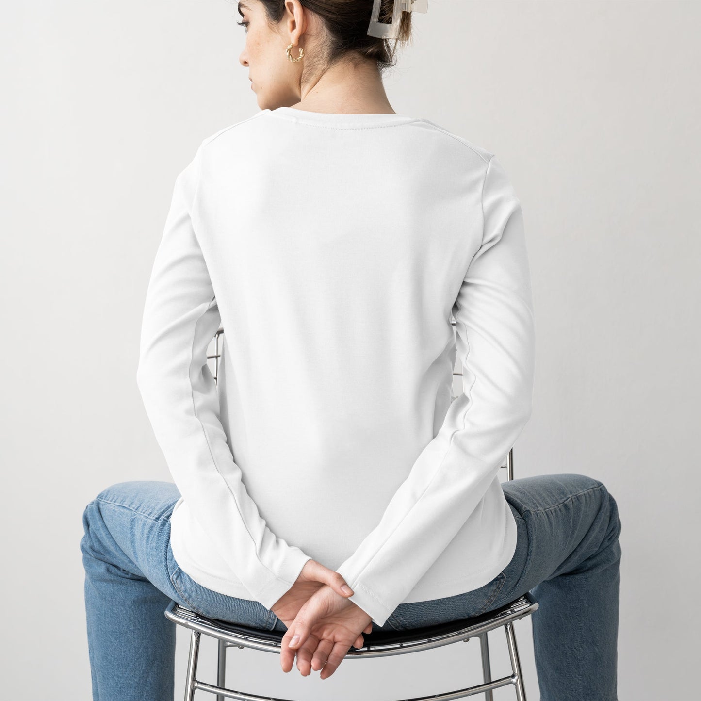 White Full Sleeve T-Shirt for Women