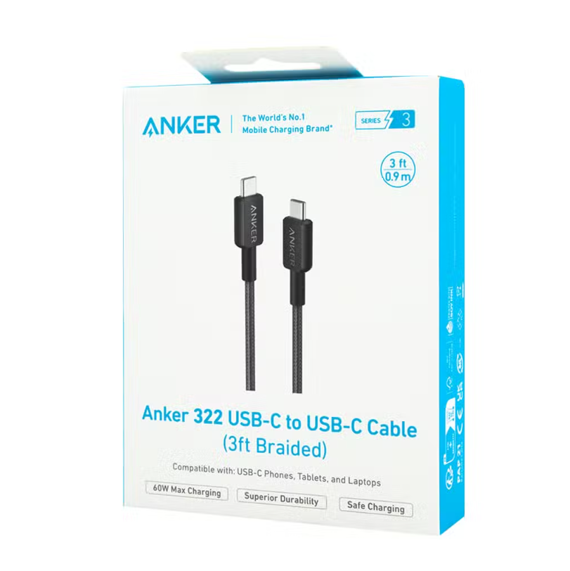 322 Type C To Type C Cable (Black)